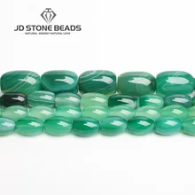 Зеленые полосы, Агатовые Бусины в форме бочки, полуфабрикаты, бусины для браслетов ручной работы, аксессуары