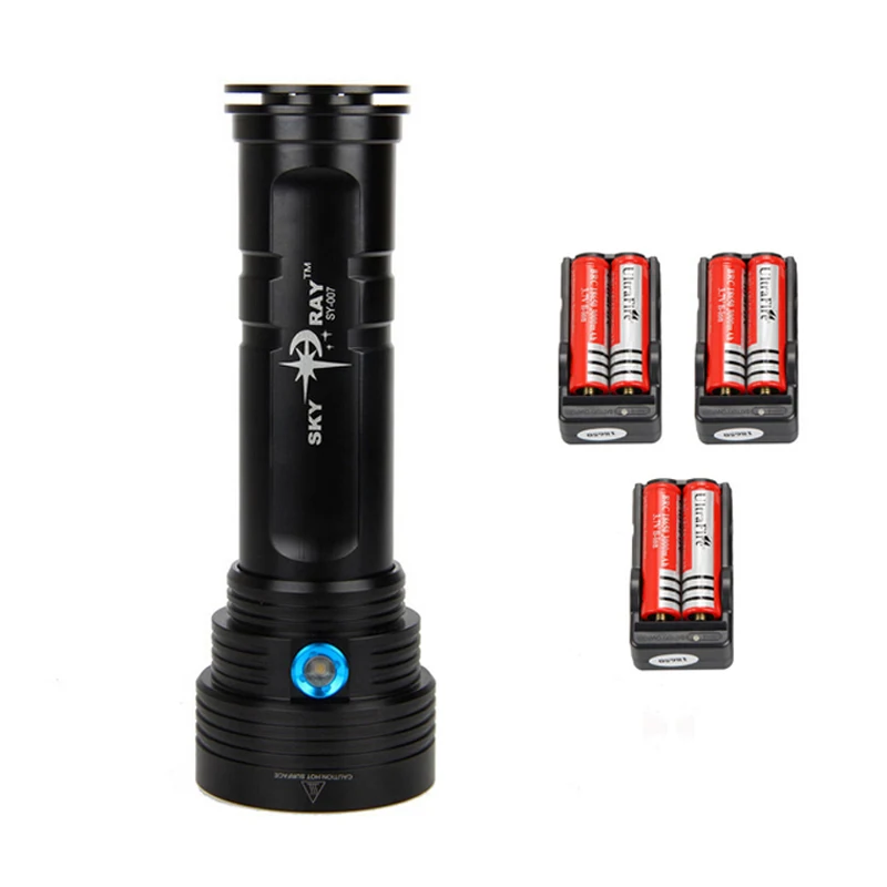 

25000 Lumens 14 x T6 Led Flashlight XM-L T6 Outdoors Waterproof Bike Lantern Torch With 6 x 18650 Battery & 3 x Battery Charger