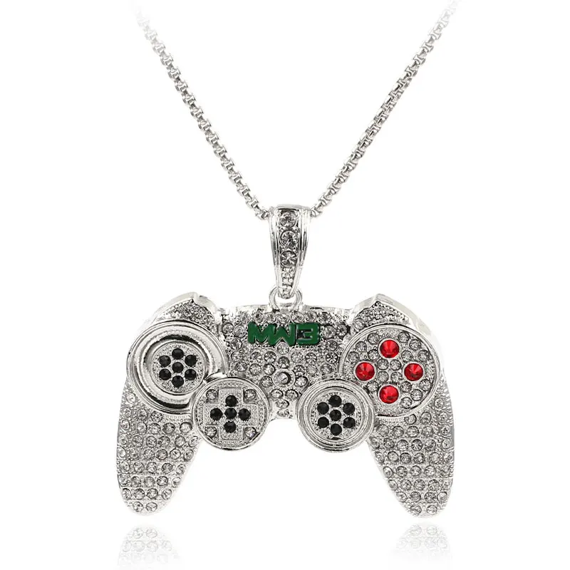 3 цвета, крутая красота, большая новинка, игровой контроллер, кулоны, ожерелье с 36 франко-стильными цепочками, ожерелье - Окраска металла: silver