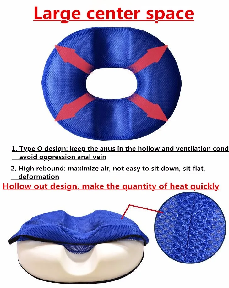 Летняя подушка для сиденья в виде пончика ортопедическая кольцевая подушка большая 16," x 13" для геморроя, седалищного нерва, боли в хвостовой кости при беременности