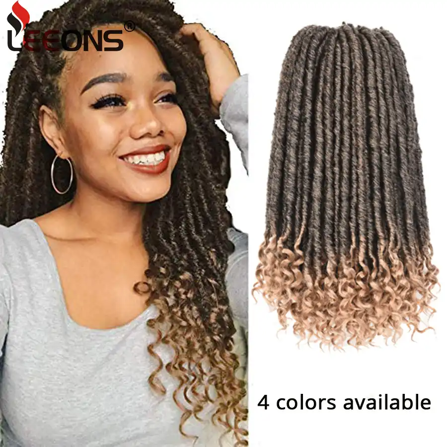 Leeons New 1 10pcs Crochet Braids Hair Extensions Goddess Faux Locs Hair 24 Strands Pack Ombre Kanekalon Braiding Hair 4 Colors