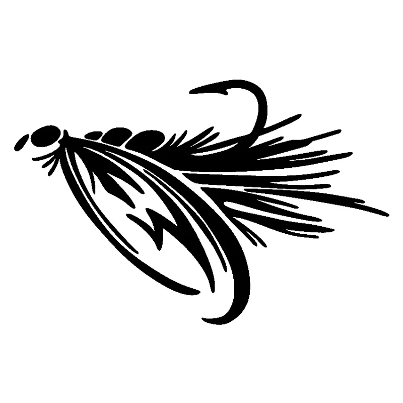 Download 16.5cm*10.9cm Fly Fishing Lure Creative Stickers Decals Motorcycle Black/Silver S3 5528-in Car ...