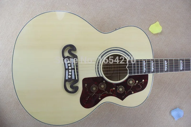 

Hot Selling Dot Spruce Beige 43inch NJ 200 J200 NA 6 Strings Acoustic Guitar can add pickups