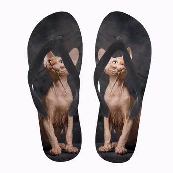 

Customized Flip Flops Kawaii Canadian Hairless Cat Print Women Summer Slippers Woman Casual Slip-on Flats Flip Flops for Female