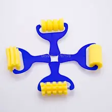 4 шт. Дети DIY живопись Пластик ручка губки Кисточки ролика губка Кисточки