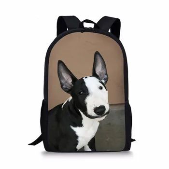 

FORUDESIGNS 3D Bull Terrier Dogs Printed School Bags for Girls Backpacks Children Book Bags Junior School Student Bag sac a main