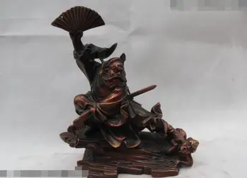 

Free shipping S02967 9"China Chinese Folk Bronze Famous Zhong Kui The Chinese Ghost Buste Statue
