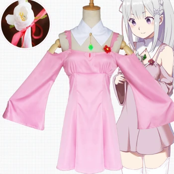 

Cosplay Dress Set Wig for Amelia Re:Zero Kara Hajimeru Isekai Seikatsu Love Pink Girl Adult Costume Popular Japan Anime Carnaval