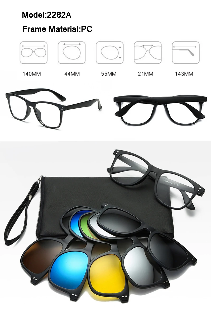 Оправа для очков и магнитные солнцезащитные очки на клипсах, мужские Поляризованные Магнитные очки для женщин, оправа для оптических очков Polaroid на клипсах