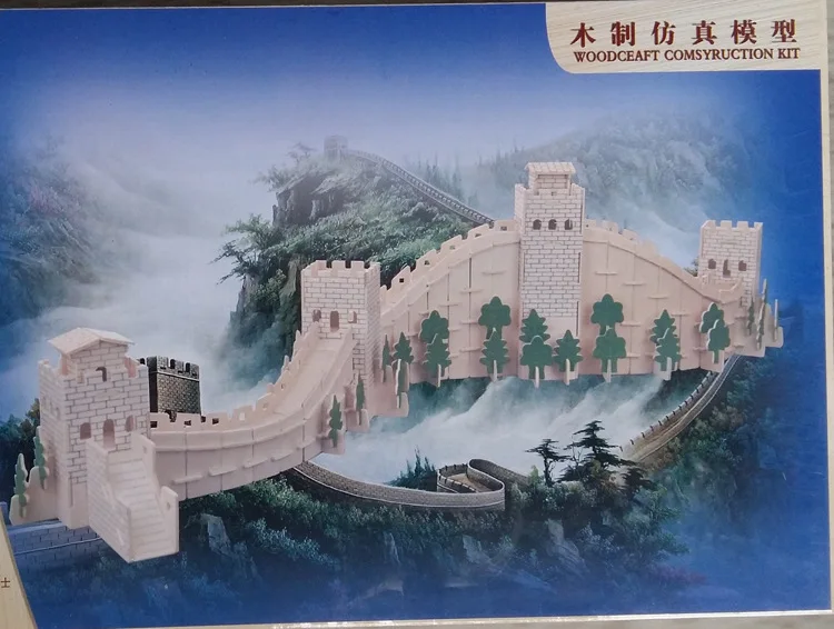 Великая стена DIY 3D Деревянный паззлы весы модели древних чудес здания игрушечные лошадки сборка игры ВУДКРАФТ строительный комплект подарок для детей