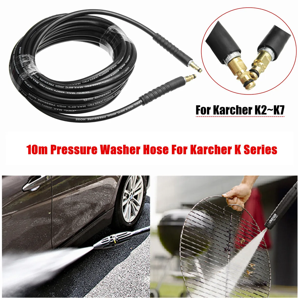 10m High Pressure Washer Water Cleaning Hose Pure Copper for K K2 K3 K4 K5 Car Wash