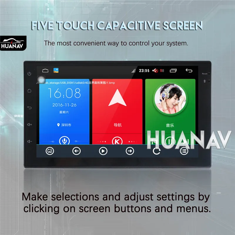 Sale Universal Car radio Player GPS navigation for most car 2 din 178*100MM Android 6.0 1GB+16GB 7 INCH Multimedia AUTO Stereo 3