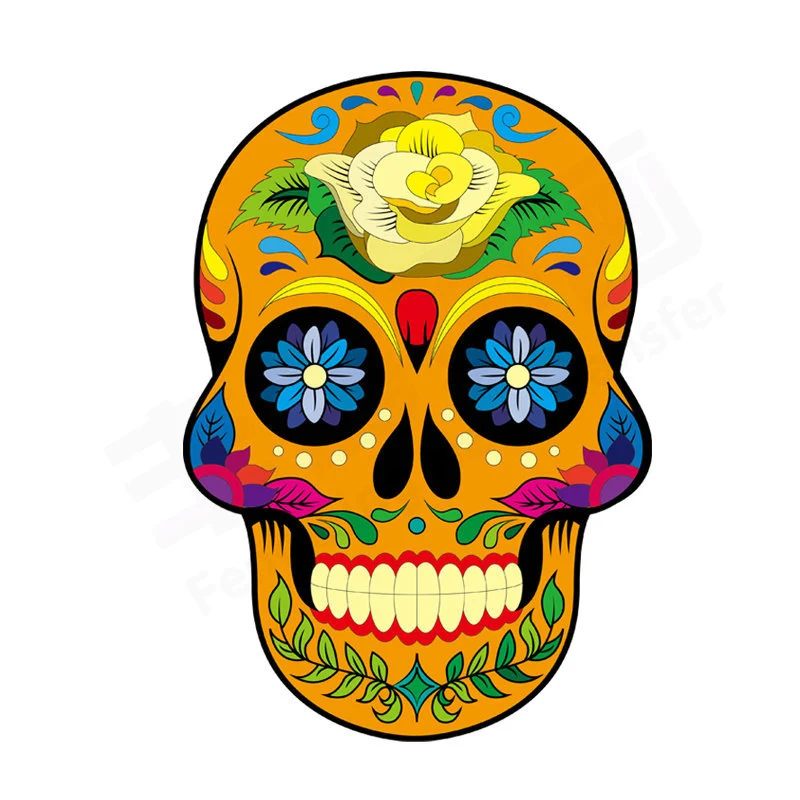 

Sugar Skulls Patches Clothing Deco Heat Transfer Washable Diy Accessory Badges New Design Iron On Patches Halloween Gifts