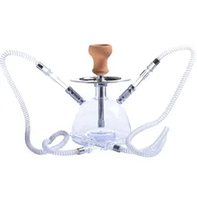 Прозрачный акриловый набор для кальяна со светодиодный светильник Sheesha Narguile Chicha Shisha включает керамическую чашу и зажим и двойной шланг набор для кальяна