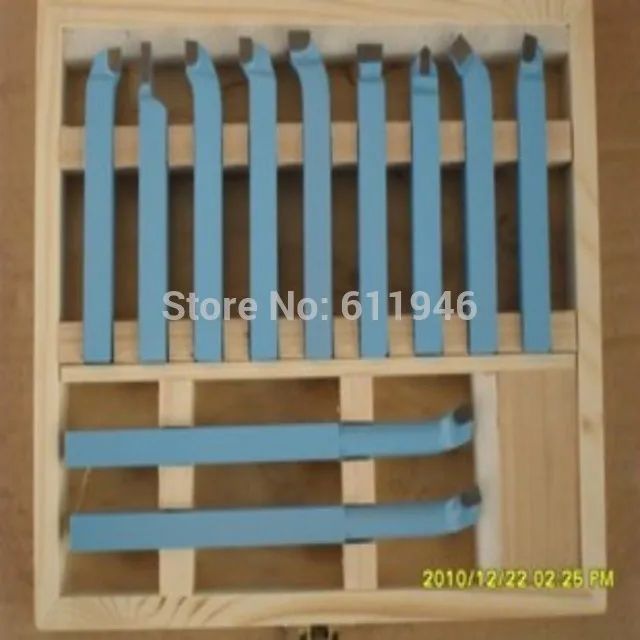 10*10 мм 11 штук точность твердого сплава Расточные инструменты, токарный инструмент Наборы резак, режущие инструменты с деревянными случае