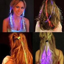 Meninas luz led piscando trança de cabelo brilhante brinquedos luminosos para crianças hairpin novidade diversão crianças tema ao ar livre festa brinquedos presente