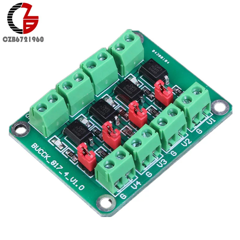 

PC817 4 Channel 3.6-30V Voltage Converter Adapter Module Optocoupler Isolation Board Driver Photoelectric Isolated Module PC 817