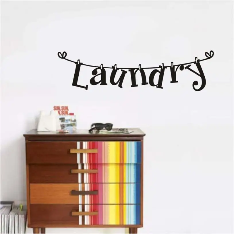 Home Decor Прачечная стены Стикеры Home Decor популярные винил съемный Книги по искусству пропуск стены Стикеры дома Deco mirror AU2