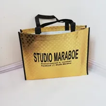 500 шт./лот блестящая Лазерная Нетканая сумки логотип