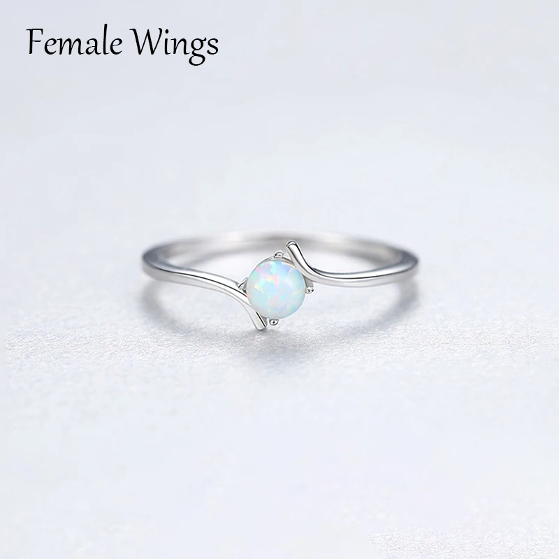 FEMALE WINGS 925 Sterling Silver Rings for Women White Blue Green Gemstone Ring Gift Cubic Zircon Engagement Rings Brincos FR165