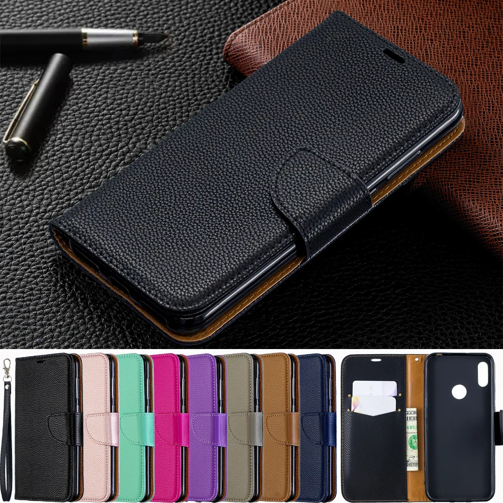 

Wallet Phone Case for Huawei Y7 Y6 2019 Y5 2018 Honor 8A PU Leather Auto Folio Flip Cover Stand Magetic Closure with Card Holder