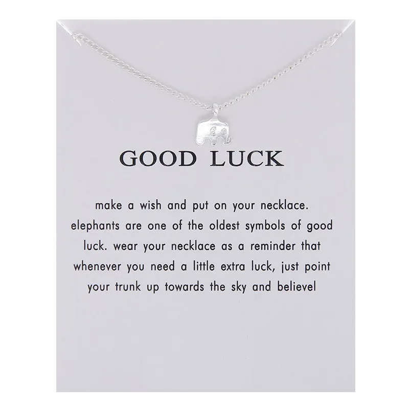 Gold Corneal Fortune Elephant Alloy Clavicle Short Necklace Jewelry Christmas Gift