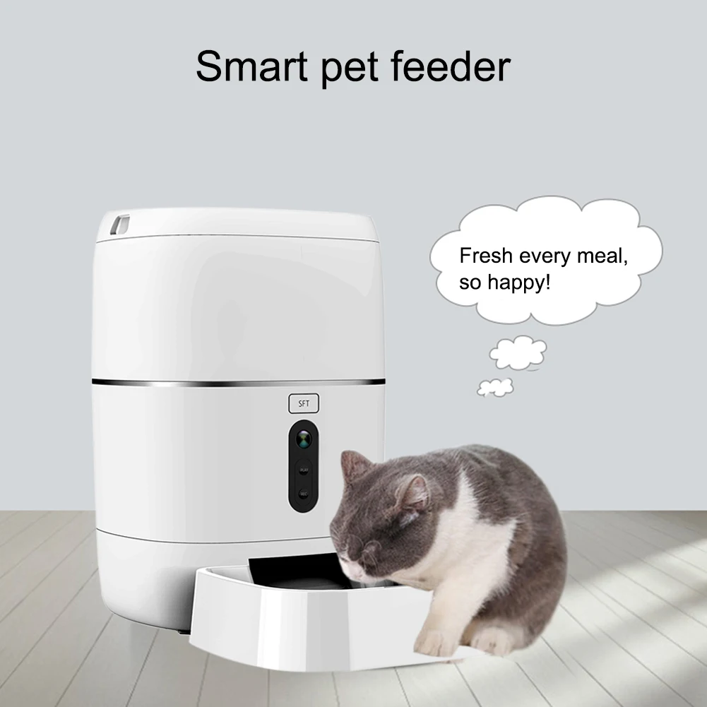 

Pet Feeder Wifi Remote Control Fashion Smart Automatic Pet Feeder Dogs Cat Food Rechargable With Video Monitor High Quality