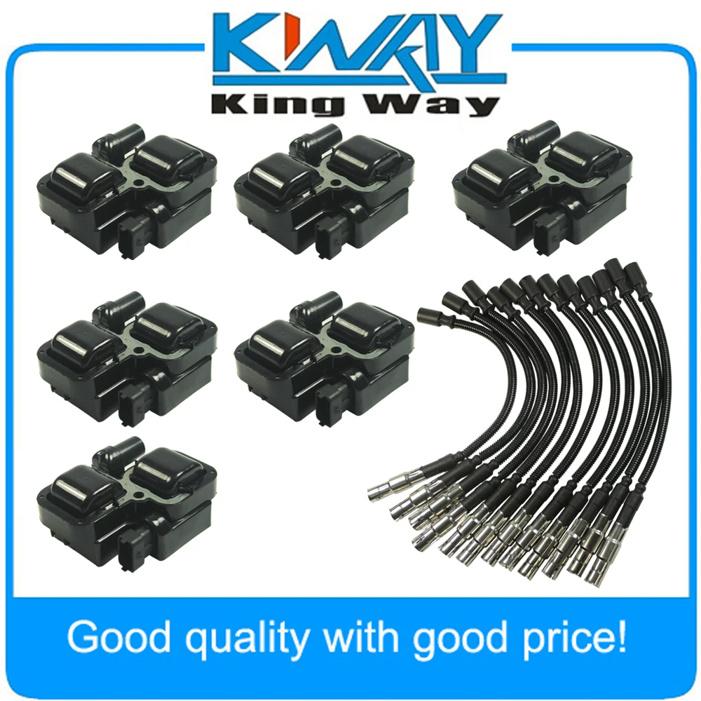 

New Ignition Spark Coils with Plug wire sets Fit For Mercedes-Benz C CL CLK ML Class
