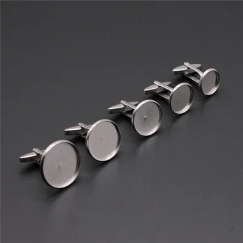 

5pcs Fit 12mm~20mm Round Glass Cabochons High Quality Stainless Steel Material Cufflink Base Settings For Jewelry Making