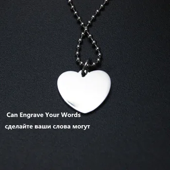 

Customize Name Necklace Heart Silver Color Pendant Necklace, Can Engrave Words Letters Fashion Necklace Personalized jewelry