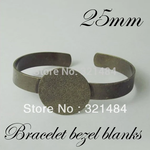 100pcs Antique Bronze Br Metal Cuff Bracelet Blanks W 25mm Round 100pcs Antique Bronze Br Metal Cuff Bracelet Blanks W 25mm Round Flat Pad Bezels Cameo