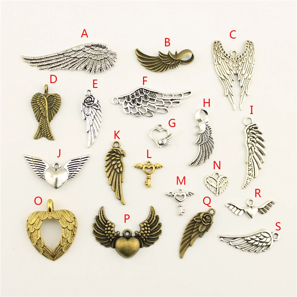 1 Piece Wholesale Bulk DIY Jewelry Accessories Heart With Wing Hand Made Charms Charm Women Backless Dress HK165 | Украшения и