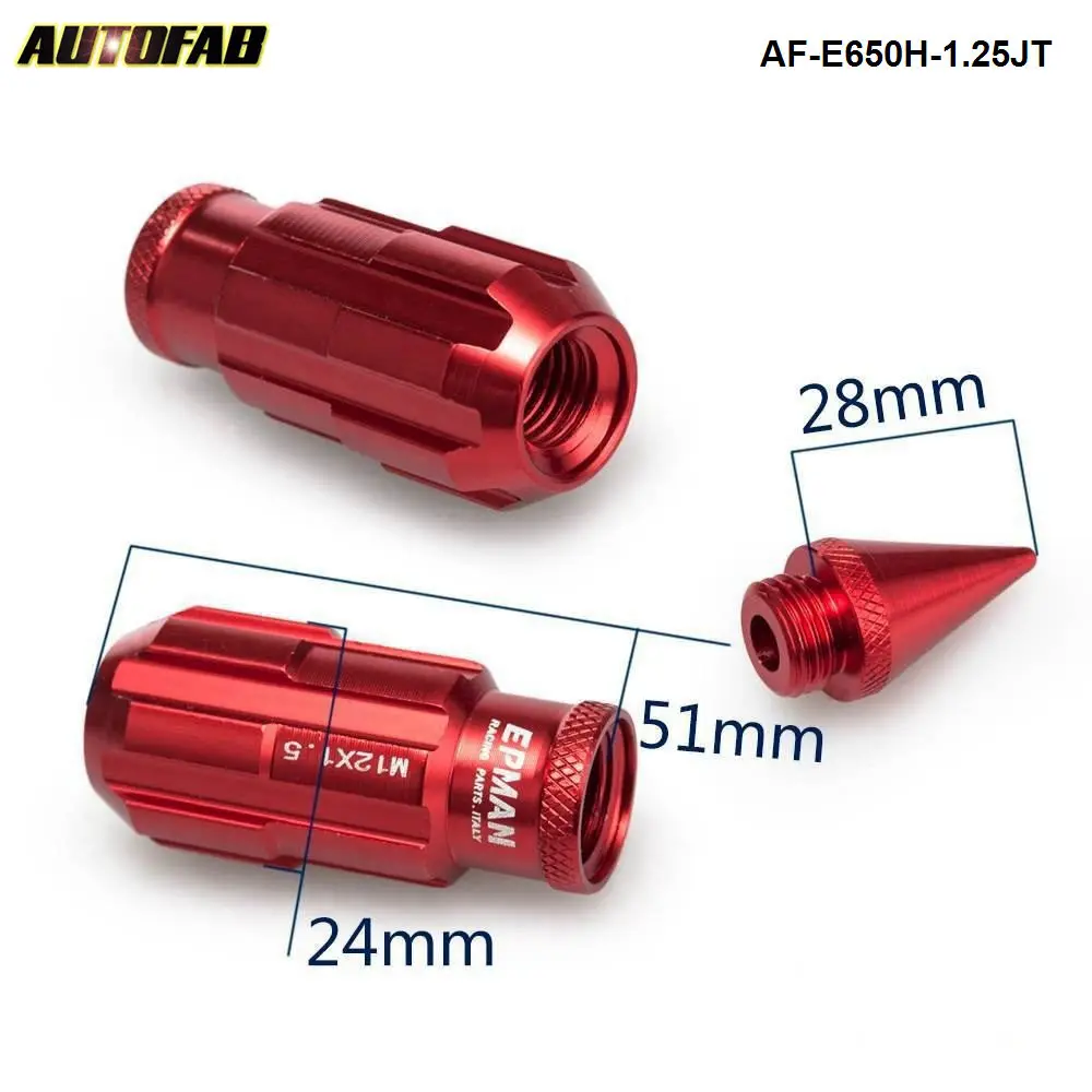 Кованый алюминиевый гаечный блокиратор набор с шипами W/Key 20 шт 12x1,25 W/ключ для Nissan, Infiniti Subaru AF-E650H-1.25JT