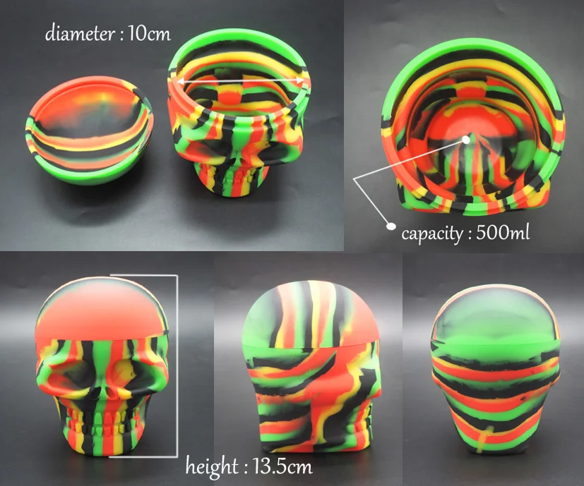 1 шт 500 мл большой скелет FDA силиконовая, восковая емкость антипригарный силиконовый контейнер бутылка для хранения масла Воск банка Dab случайный цвет