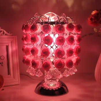 

Modern Simple Table Lamp Pink Rose Dimming Lamps Table Living Room Bedroom Bedside Wedding Deco Table Lamp Home Deco Luminaria
