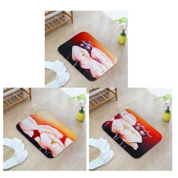 

Luxury Flowers Red Brown Carpet Super Soft Coral Fleece Rectangular Green Leaf Purple Orange Flowering Anti-slip Carpets Mat