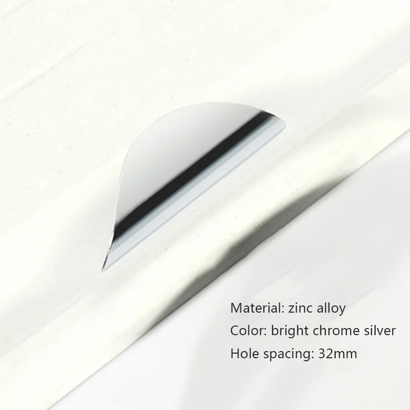 Современный минималистичный ящик с маленькой ручкой, ручка для кухонного шкафа с темными поручнями, ящик для двери шкафа в скандинавском американском черном цвете - Цвет: Chrome 32mm Pitch