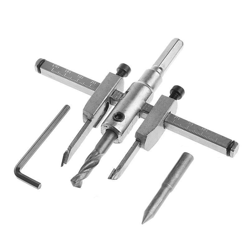 

NEW Adjustable 30-130mm Metal Wood Circle Hole Saw Drill Bit Cutter Kit DIY Tool