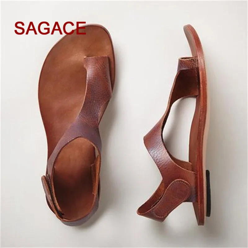 SAGACE/женские летние повседневные римские туфли на плоской подошве с ремешком