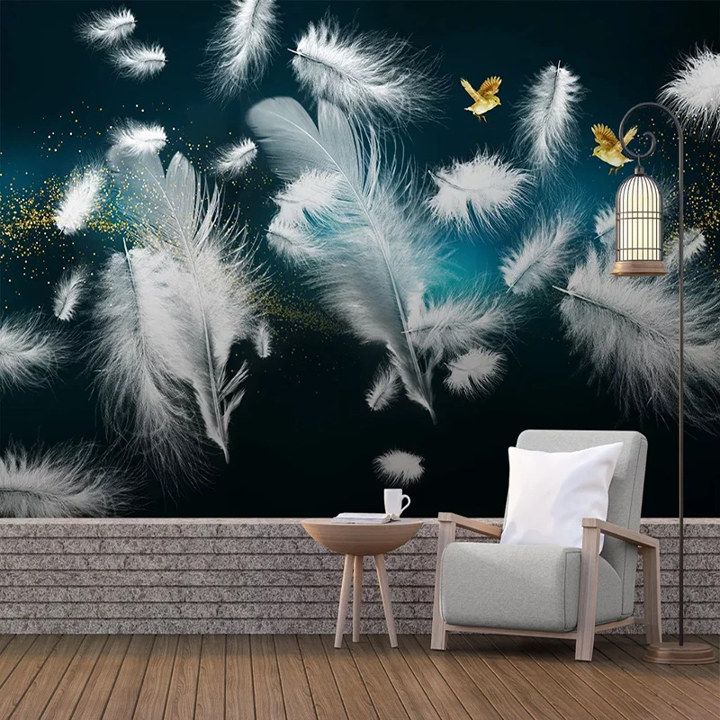Фото обои s Европейский скандинавский минималистичный перо птица Большая фреска гостиная диван, домашний декор настенное покрытие обои для 3D