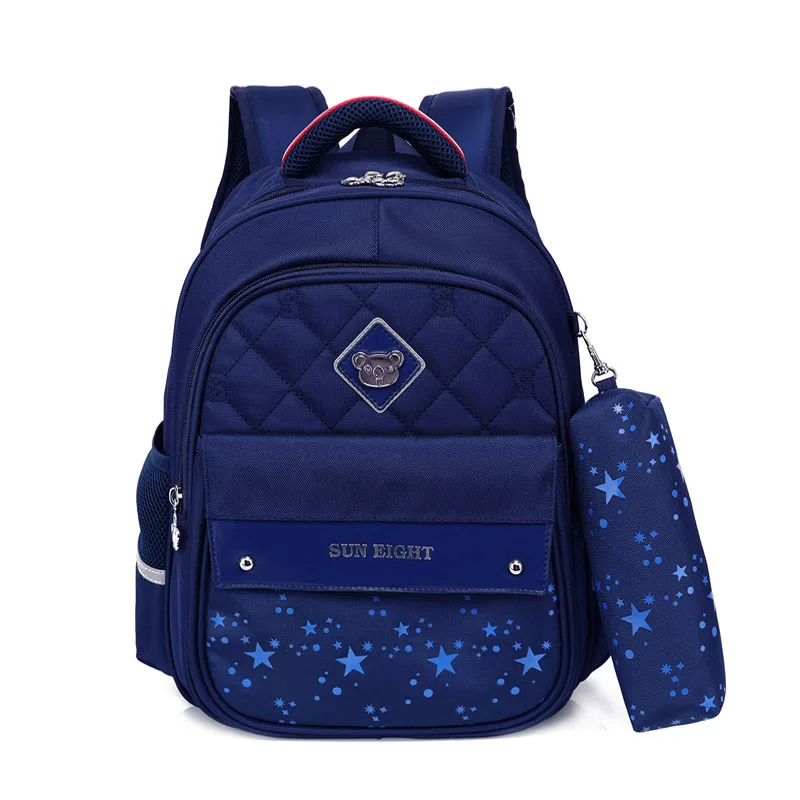 Солнечная восьмерка большой Ёмкость мальчиков школьные рюкзаки школьные сумки для девочки/мальчик дети рюкзак нейлон для девочек Школьный рюкзак, школьный рюкзак рюкзак детский рюкзак школьный детский рюкзак - Цвет: Blue Small