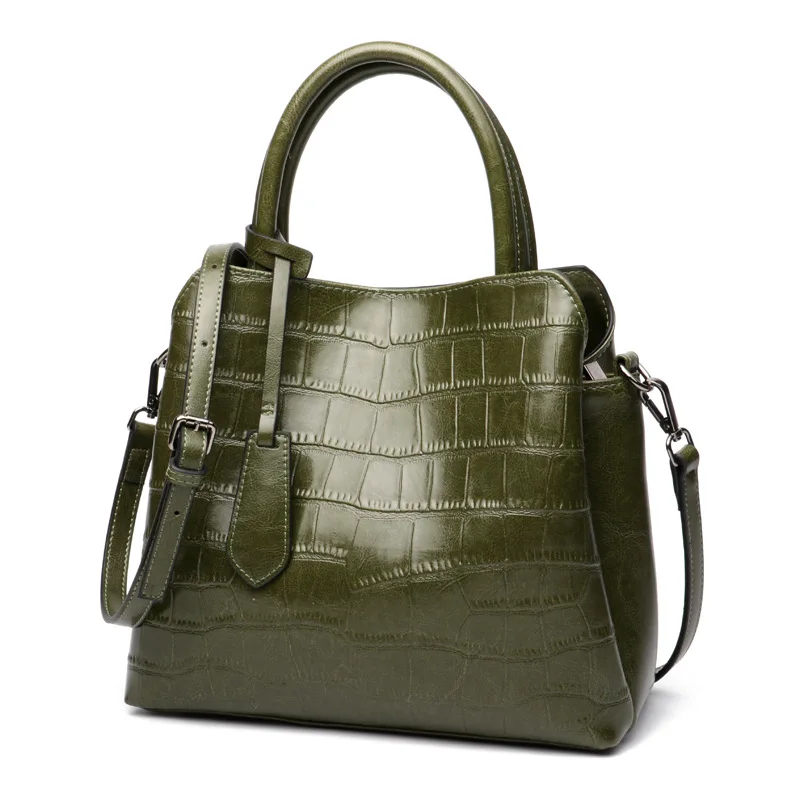 BRIGGS сумка из натуральной кожи аллигатора женская сумка известных брендов роскошная женская повседневная сумка-тоут дизайнерская сумка через плечо для леди - Цвет: green