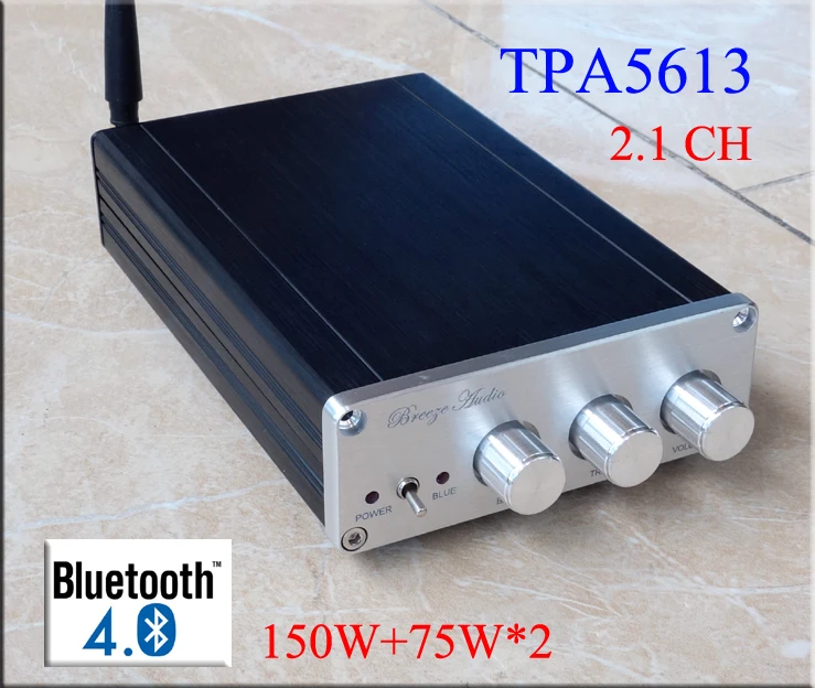 

TPA5613 2.1 channel Class D Power amplifier Subwoofer CSR8635 Bluetooth 4.0 75W*2+150W