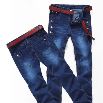 

2018 Free Shipping New autumn winter Male fashion casual men's jeans trousers cotton washed denim slim blue pants homme