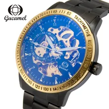 GUCAMEL luxury watch elegant black magic color face automatic fashion stainless steel mechanical watch business men's watch GUCAMEL luxury watch elegant black magic color face automatic fashion stainless steel mechanical watch business men's watch