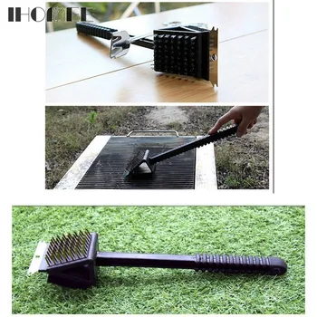 

Multifuction Non-stick Copper Wire BBQ Grill Brush Long Handle Stainless Steel Barbecue Grill Oven Cleaning Brush Cleaner F23D15