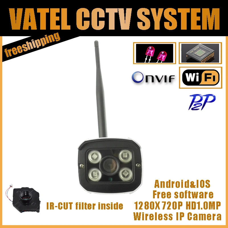  CCTV IP Camera HD 1.0MP 720P Wifi Camera IP Network P2P Onvif Wirless Security Camera Waterproof Night Vision  free shipping 
