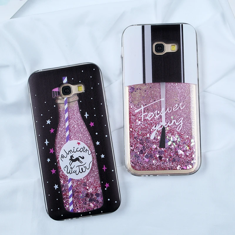 Cases For Samsung Galaxy A3 2017 Glitter Quicksand Case A8 Plus A5 2018 S8 S9 Plus S7 Edge J5 J7 J3 2016 A3 A7 2017 Liquid Cover
