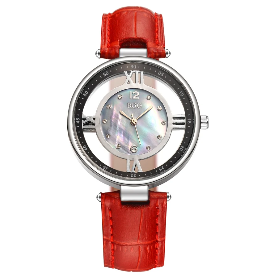 

Fashion Women Watches Skeleton Watch Designer Brand Sexy Women Men Leather Quartz Wristwatch BGG Luxury Clock relogio feminino