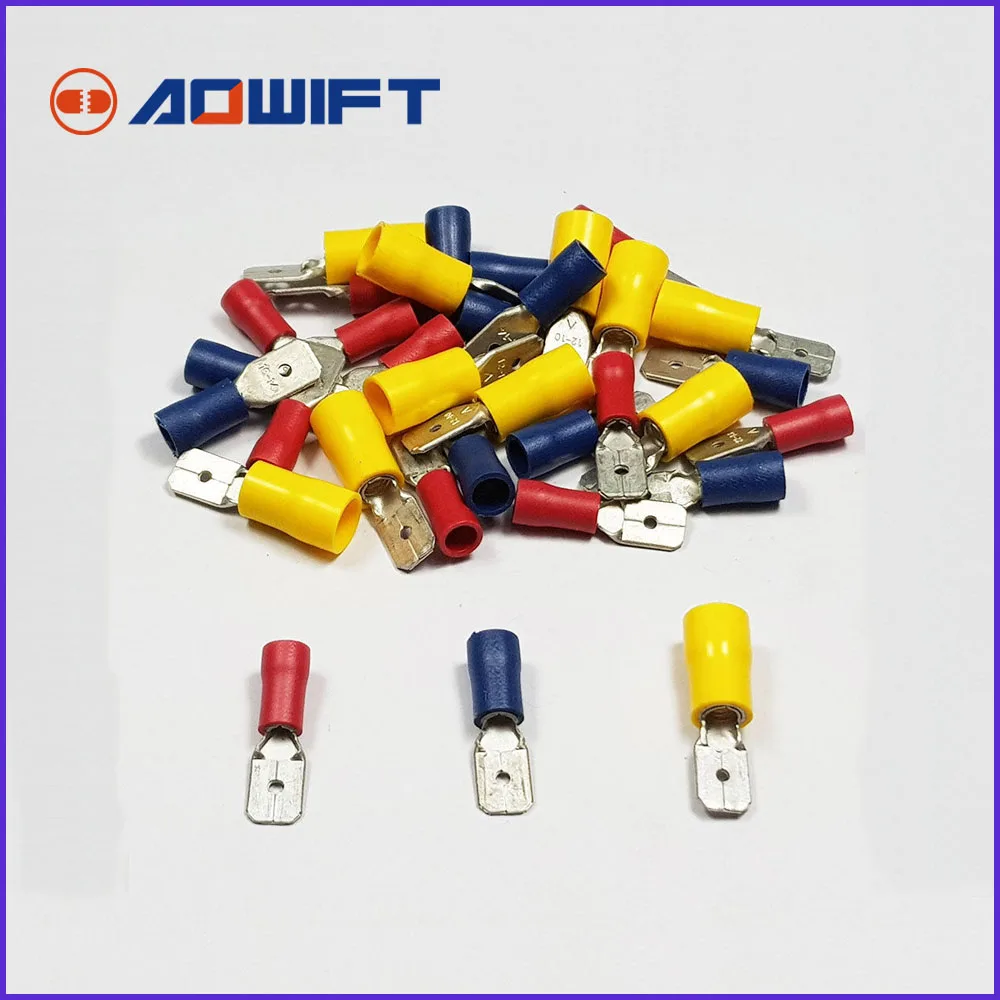 Insulated Male Spade Tab Terminal Connector Terminals Crimp Electrical